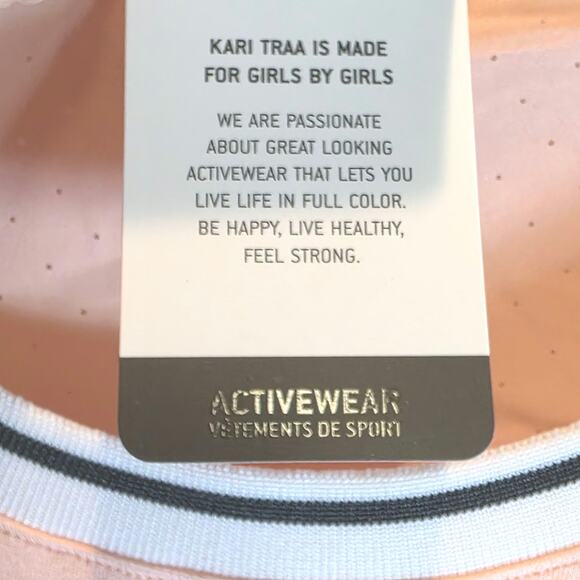 Kari Traa Rong Tee Workout Short Sleeve Top Womens Sz XL Peach Pink Crewneck - Picture 13 of 16